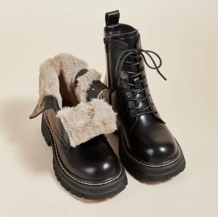 Damskie buty zimowe Riza z futrem wodoodporne