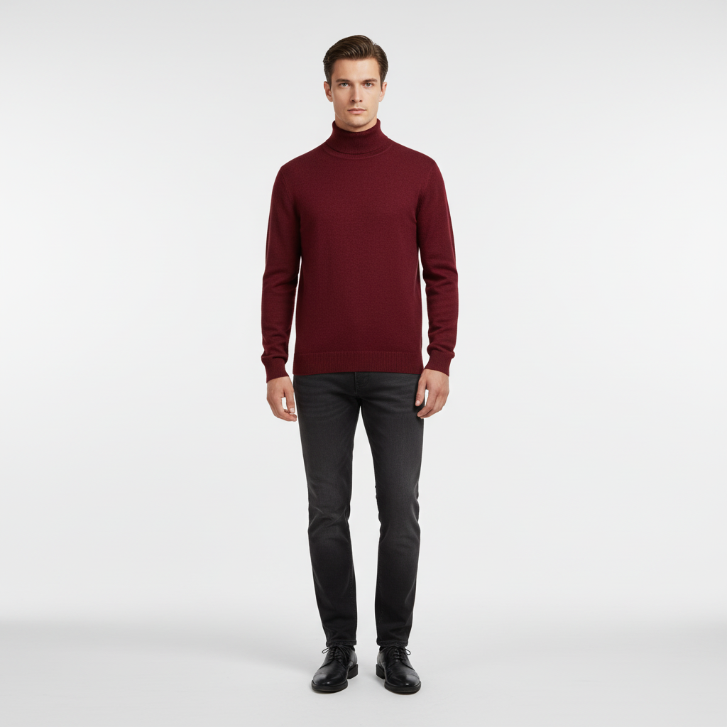 Sweter Męski Golfowy | Kaszmir, Elegancki