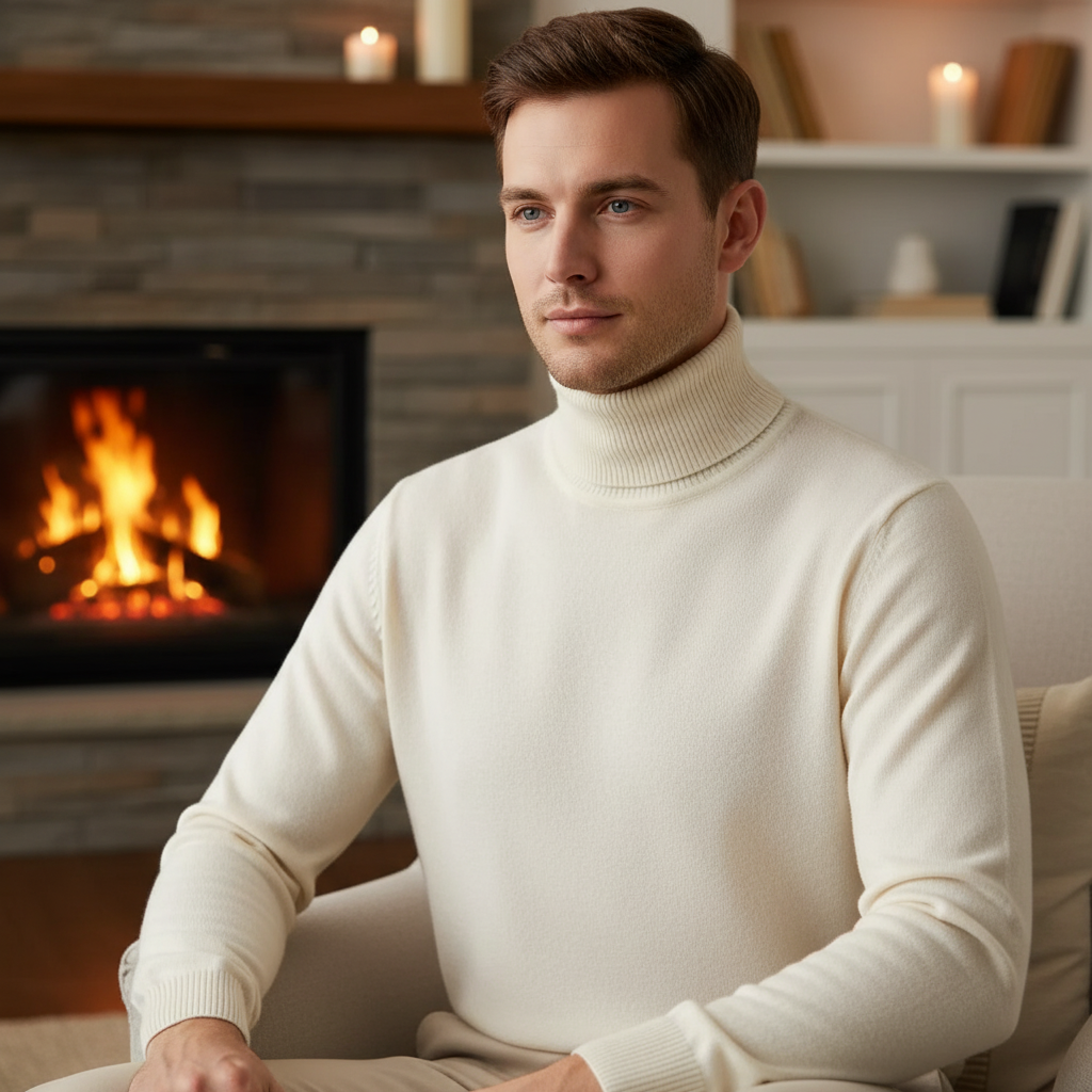Sweter Męski Golfowy | Kaszmir, Elegancki