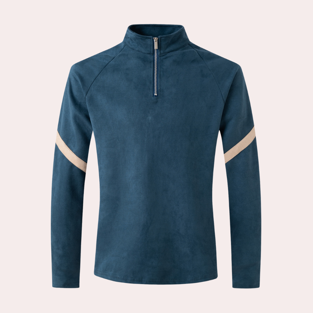 Elegancki męski sweter - mieszanka wełny - klasyczny krój