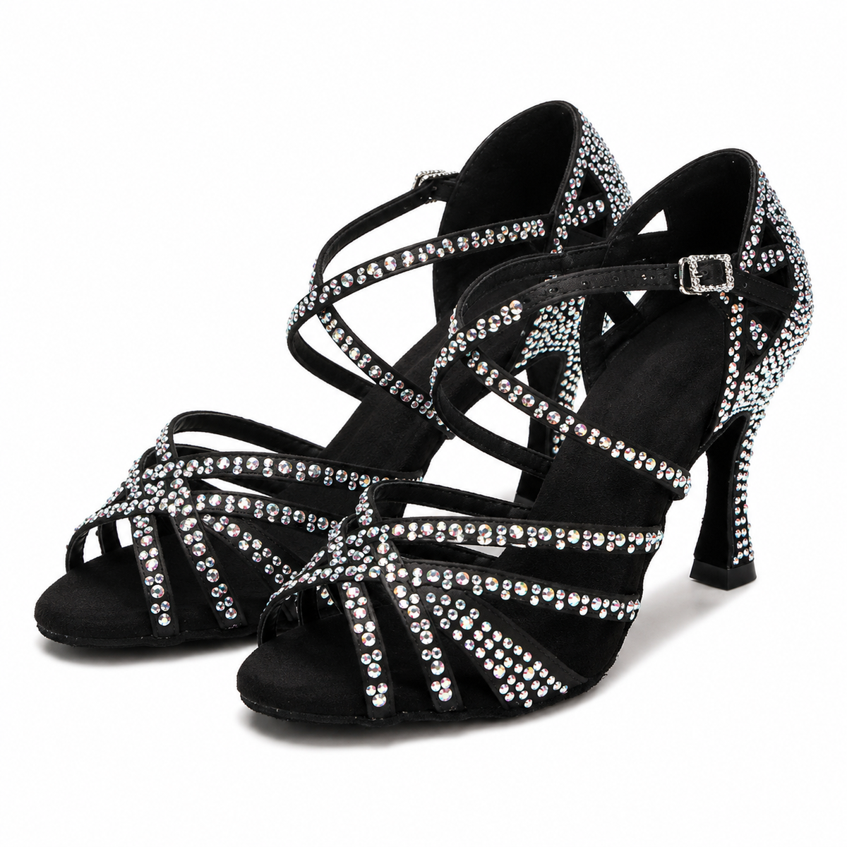 Buty do tańca łacińskiego damskie | Dorosłe, Rhinestone, Miękka podeszwa