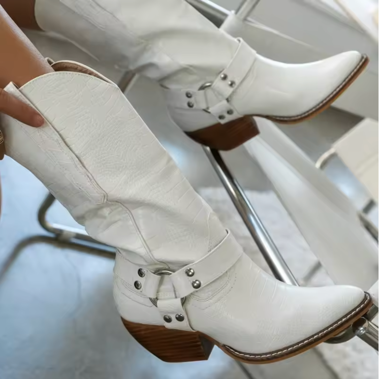 Buty Cowboy | Zachodnie, Szpiczaste, Druk Krowy