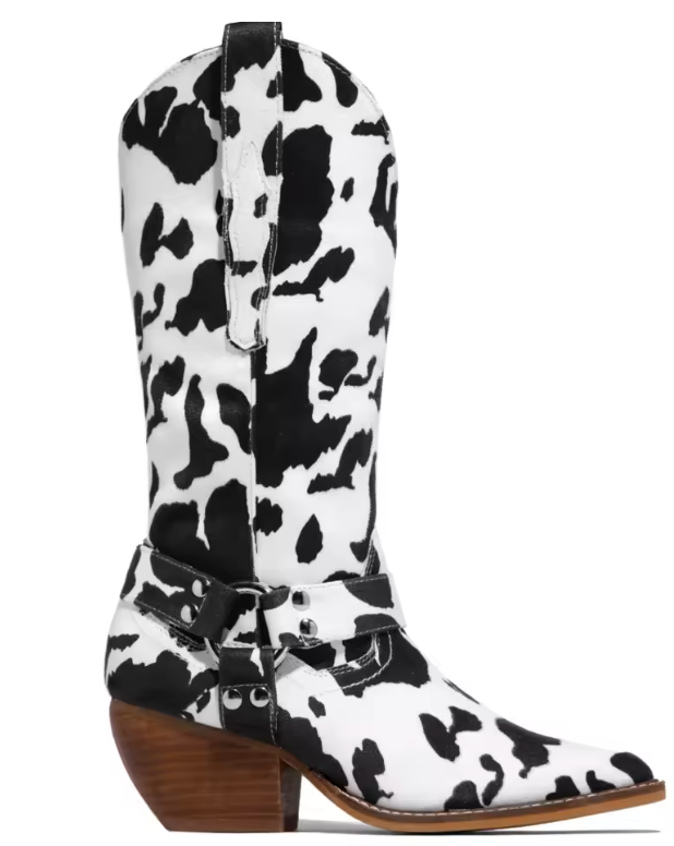 Buty Cowboy | Zachodnie, Szpiczaste, Druk Krowy