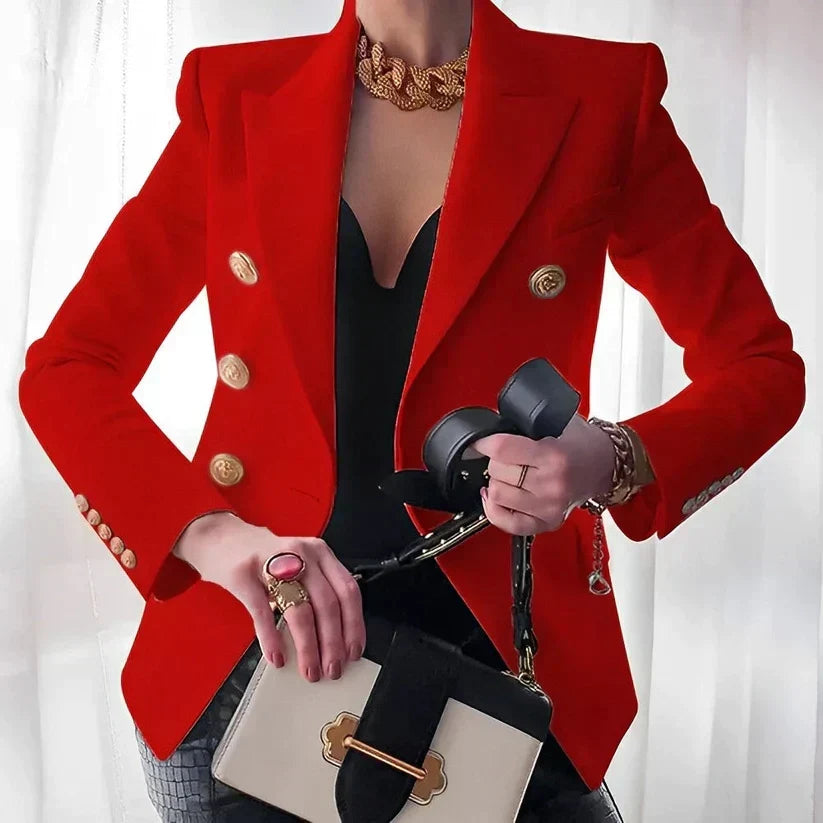 Blazer damski | Zabudowanie proste, ramiona strukturyzowane