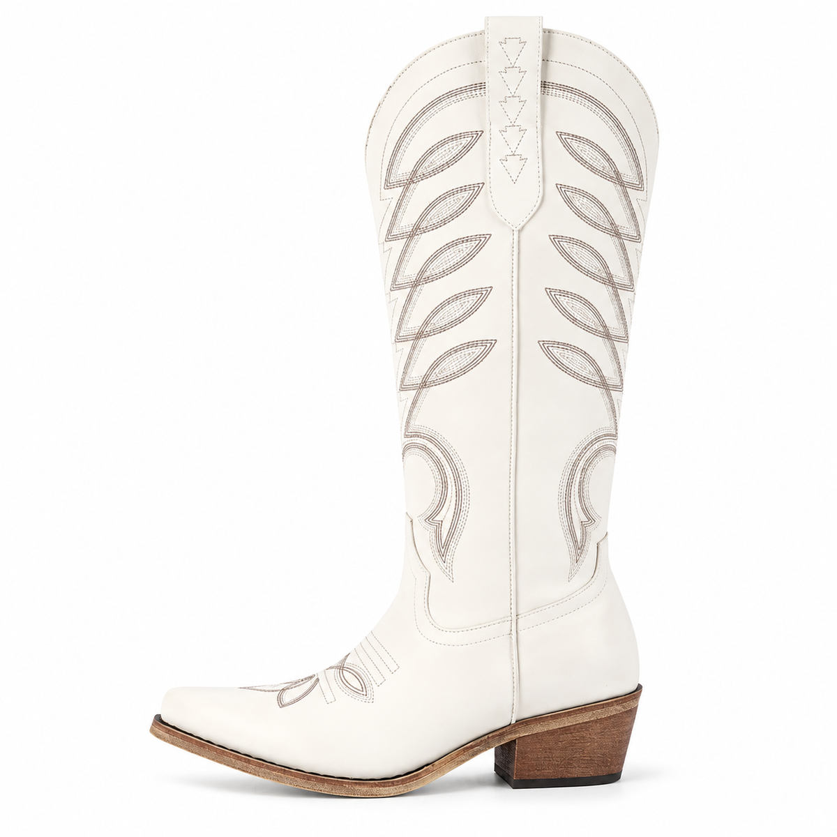 Buty Kowbojskie Damskie | Montowane do Kolan, Haft Zachodni, Obcas Gruby