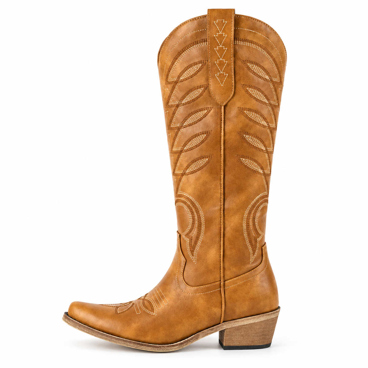 Buty Kowbojskie Damskie | Montowane do Kolan, Haft Zachodni, Obcas Gruby