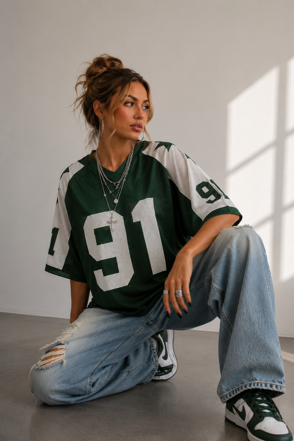 Koszulka Sportowa Oversized | Druk Numeryczny | Y2K Streetwear