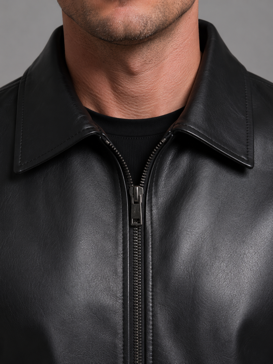Męska Kurtka Skóra Ekologiczna Slim Fit