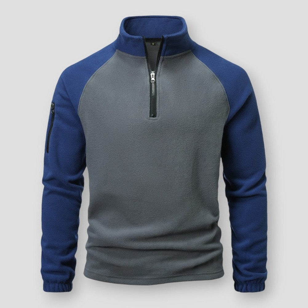 Solidny męski polarowy sweter ocieplający - ciepły - na zimę