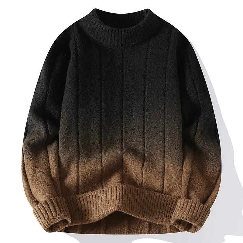 Męski sweter - gradientowy wzór - na co dzień
