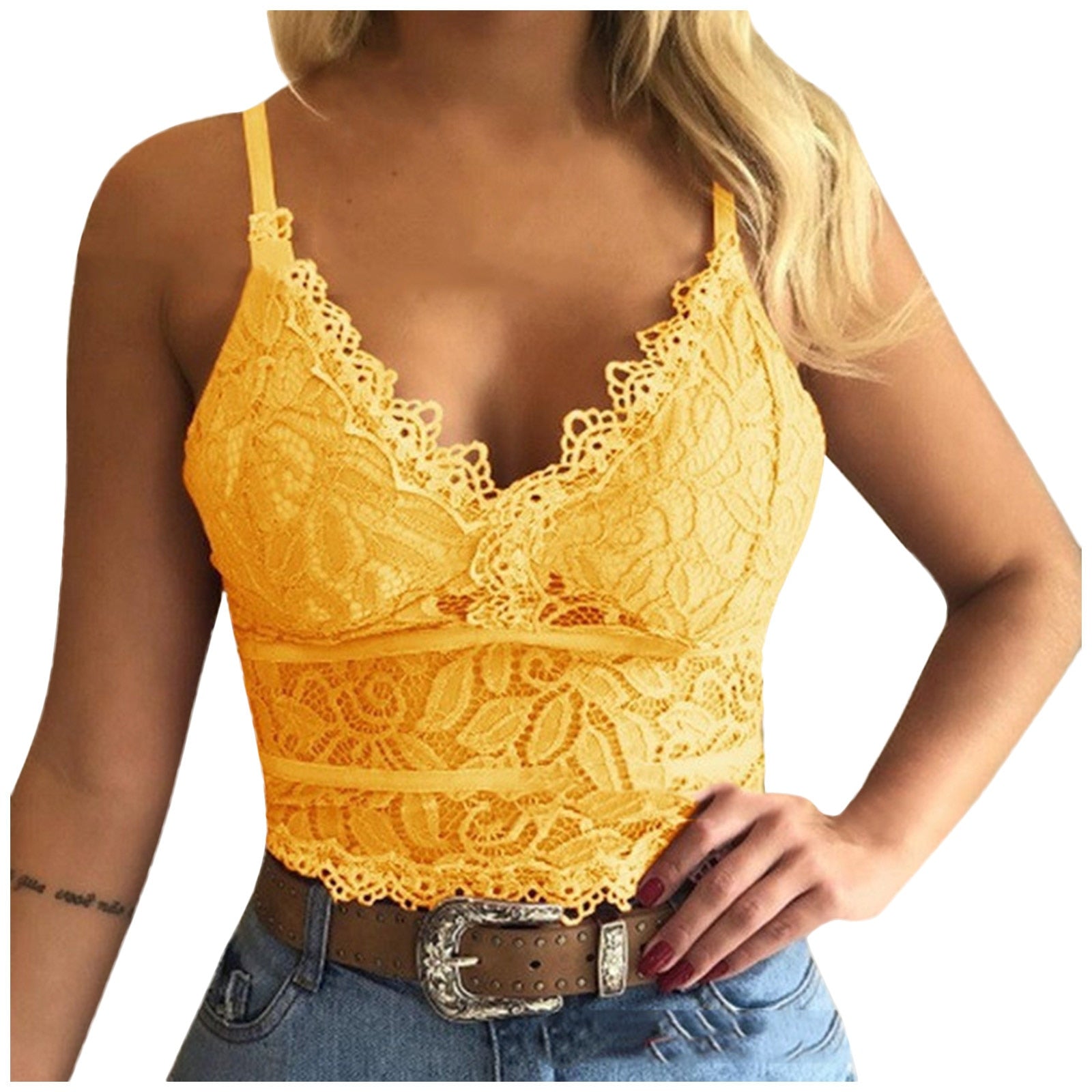 Koronkowy Biustonosz | Damski Crop Top, Regulowane Ramiączka | Miękki, Elastyczny