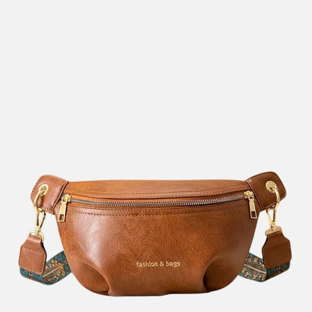 Sac Banane Skórzany Damski | Bandoliera Regulowana, Zamki Suwakowe