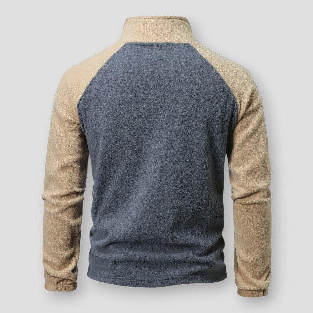 Solidny męski polarowy sweter ocieplający - ciepły - na zimę