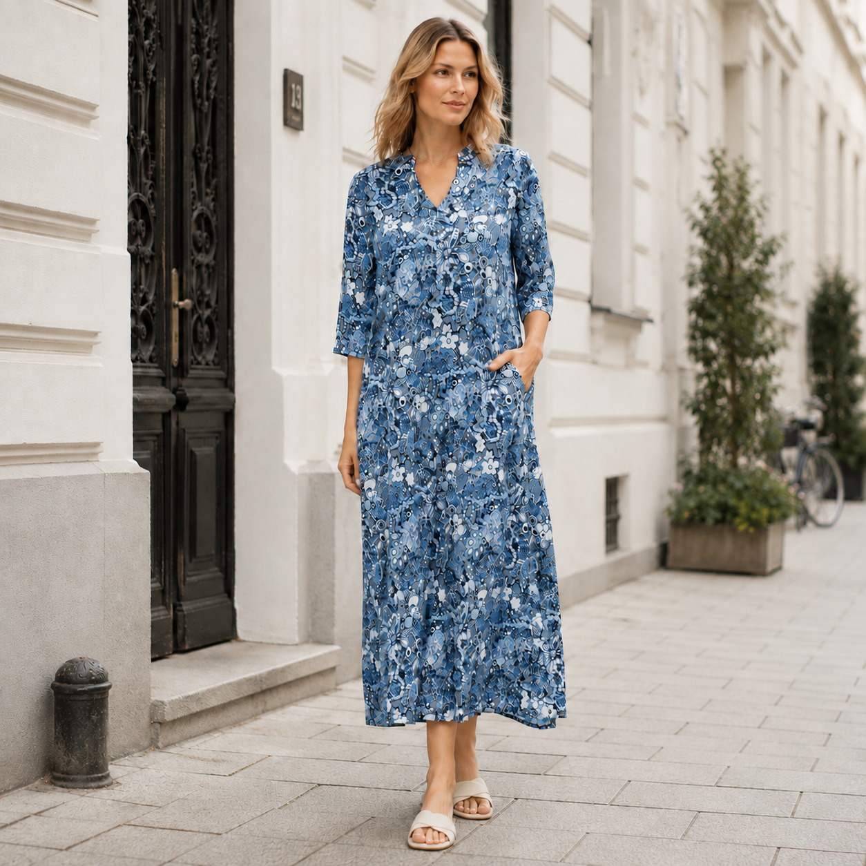 Letnia sukienka w kwiaty | Bawełna, luźny fason | Uniwersalna