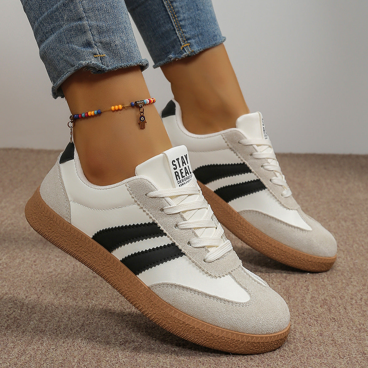 Damskie Sneakersy | Sportowy Design z Amortyzacją | Zielone, Czarno-Białe, Niebieskie
