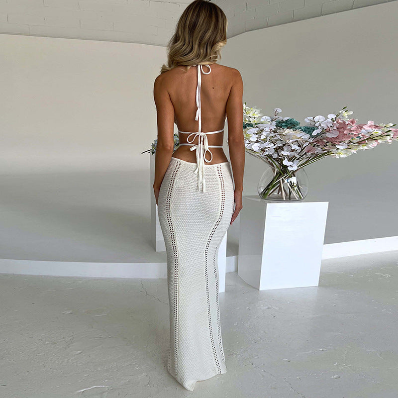 Sukienka Maxi Plażowa Damska | Cięcia Cut-Out | Oddychający Materiał