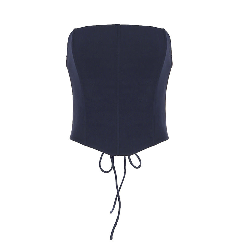 Damski top corset | Bez ramiączek, wzór leoparda
