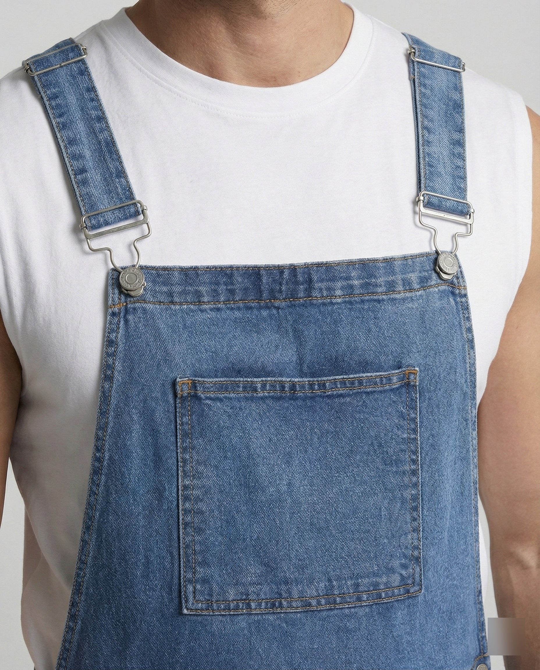Bermudy Męskie Denim na Szelkach | Kieszenie, Letnia Swoboda