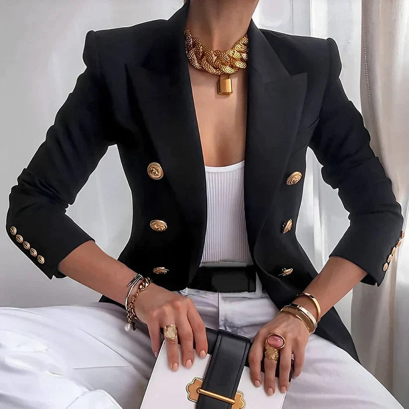 Blazer damski | Zabudowanie proste, ramiona strukturyzowane