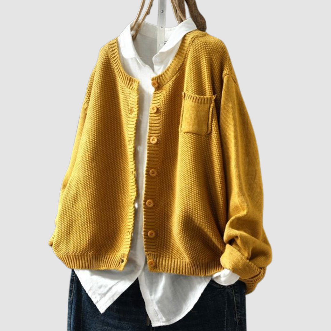 Damski Sweter Rozpinany Krata Kołnierz Polo