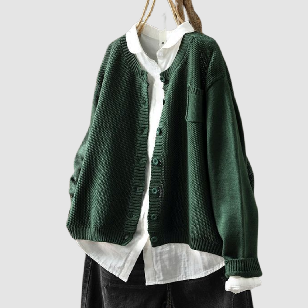 Damski Sweter Rozpinany Krata Kołnierz Polo