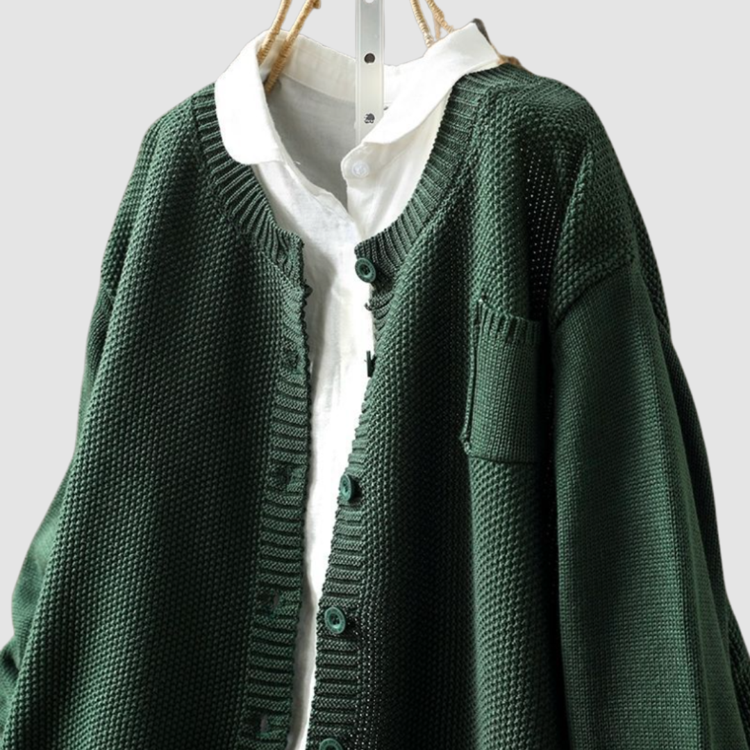 Damski Sweter Rozpinany Krata Kołnierz Polo