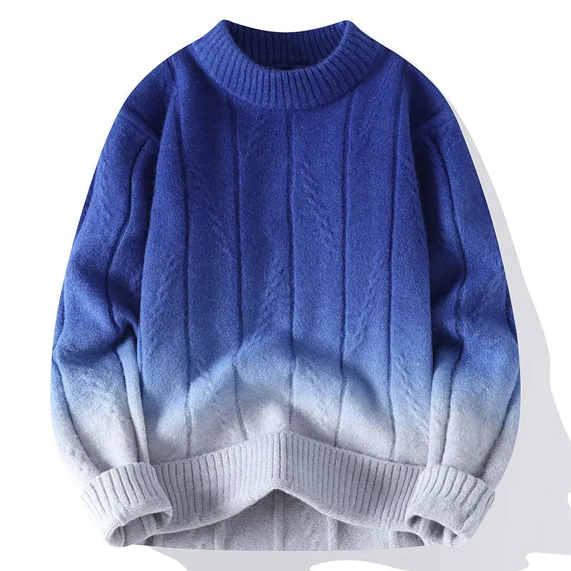 Męski sweter - gradientowy wzór - na co dzień