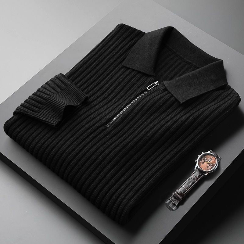 Premium Męski Sweter - Kołnierzyk Polo - Miękki - Komfortowy