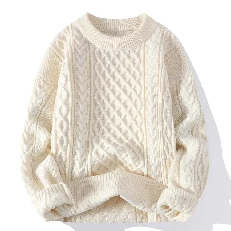 Sweter świąteczny męski | Dzianinowy, okrągły dekolt | Na Boże Narodzenie