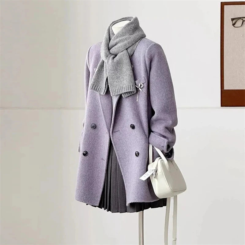Płaszcz Damski | Dwurzędowy | Elegancki Krój Slim Fit