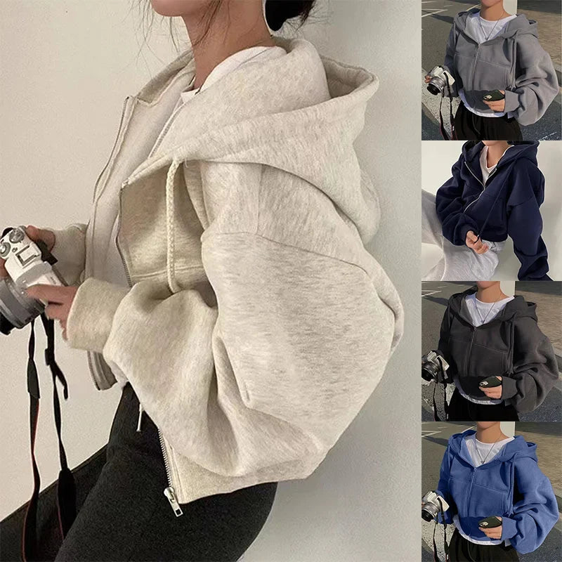 Damska bluza z kapturem | Ciepły fleece, Luźny krój