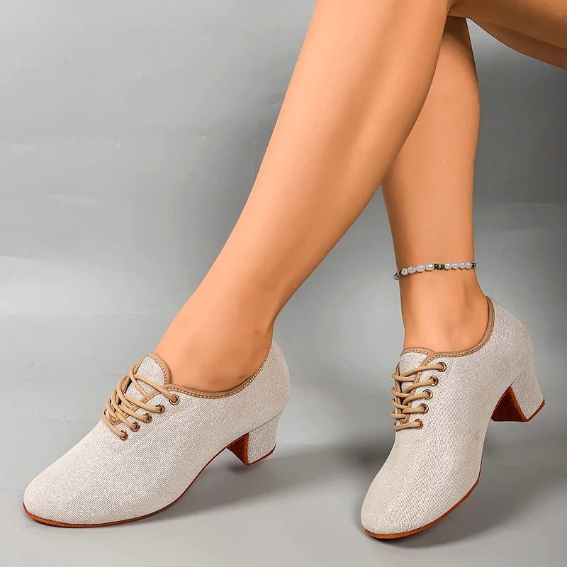 Buty do salsy damskie | Cekinowe buty taneczne | Taniec latino, eleganckie