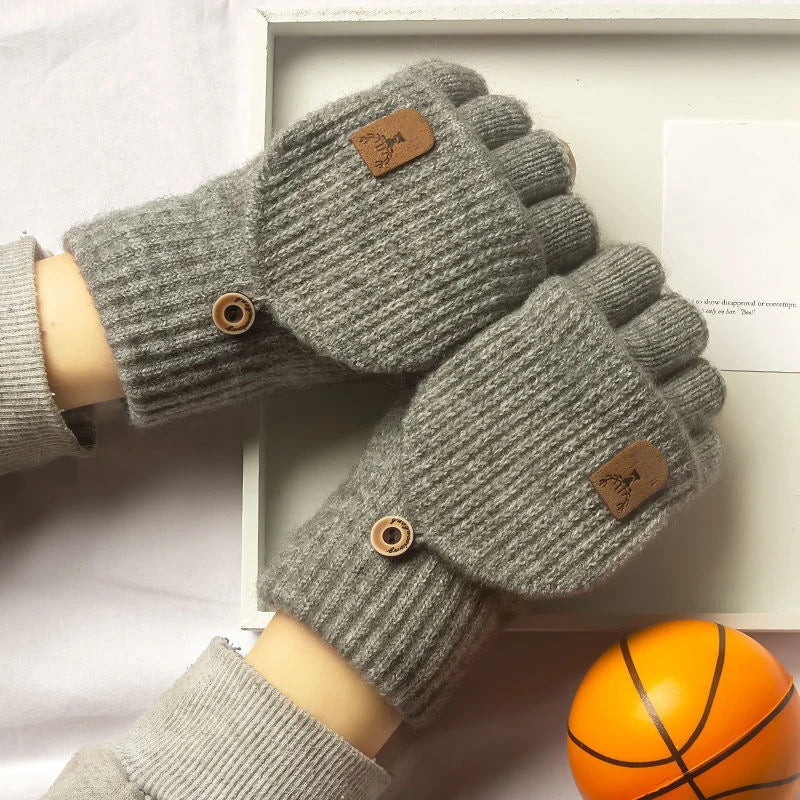 Zimowe rękawiczki dzianinowe bez palców z funkcją ekranu dotykowego unisex
