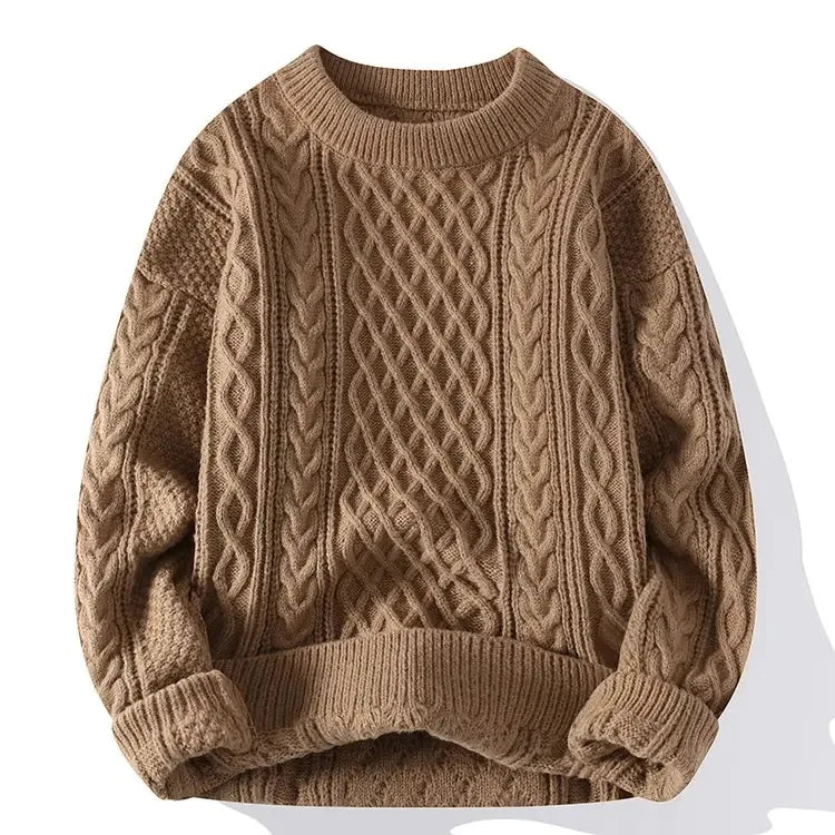 Sweter świąteczny męski | Dzianinowy, okrągły dekolt | Na Boże Narodzenie