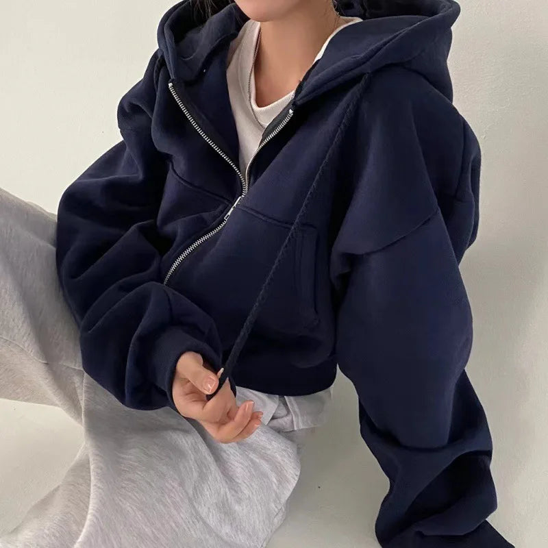 Damska bluza z kapturem | Ciepły fleece, Luźny krój