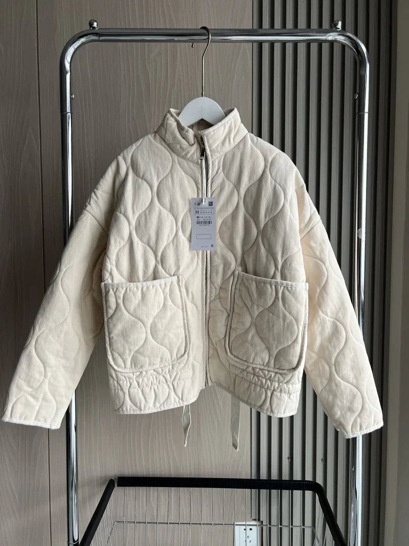 Kurtka Damska | Vintage Rayon Lenzing, Duży Kołnierz