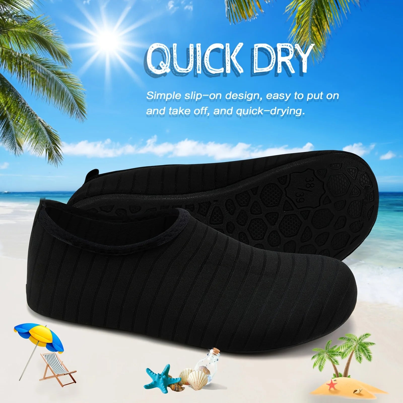 Buty do wody damskie | Antypoślizg, Szybkoschnące | Plaża