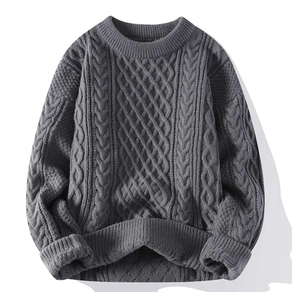 Sweter świąteczny męski | Dzianinowy, okrągły dekolt | Na Boże Narodzenie
