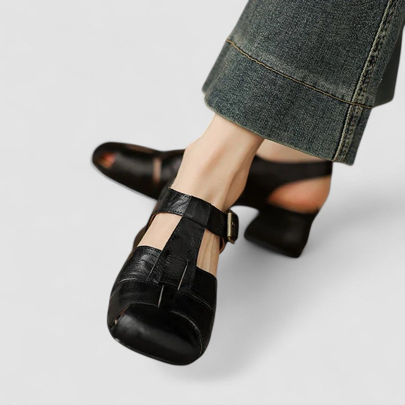 Buty Mary Jane | Gruba Pięta, Kwadratowy Nos | Ortopedyczne