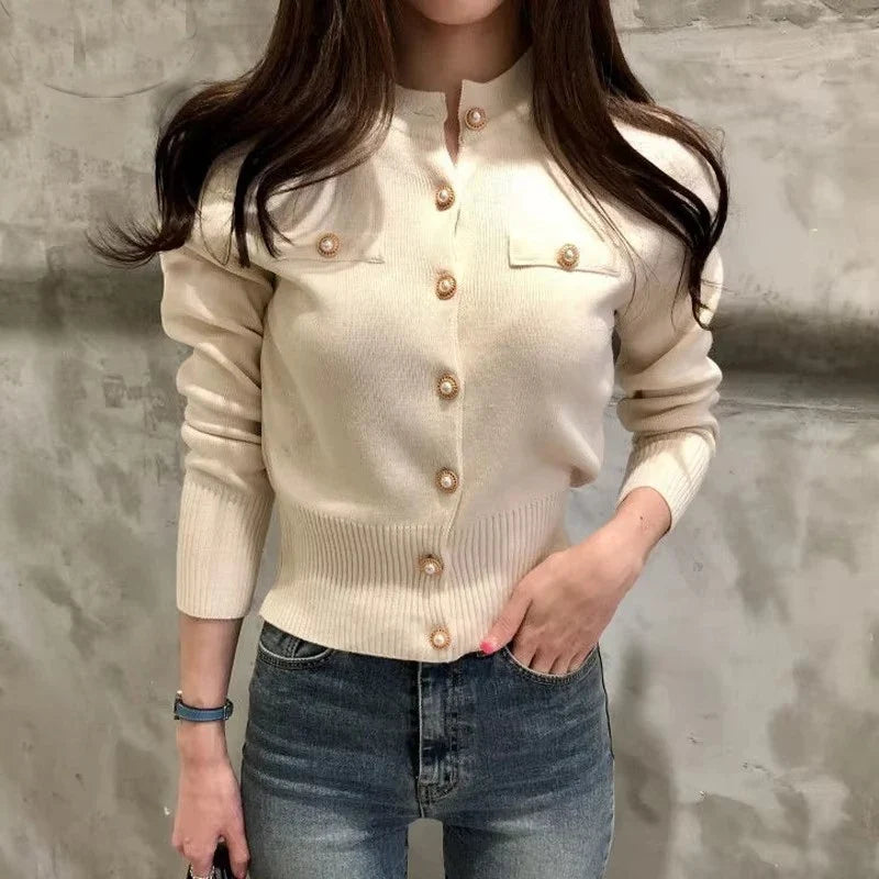 Sweter damski | Długi rękaw jesienna kurtka | Krótki casual
