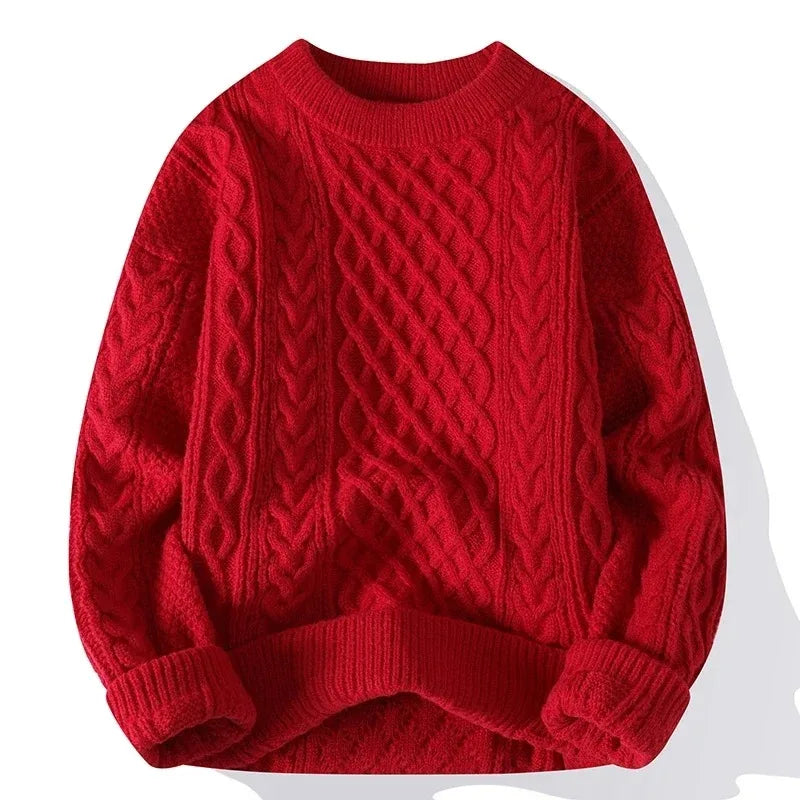 Sweter świąteczny męski | Dzianinowy, okrągły dekolt | Na Boże Narodzenie