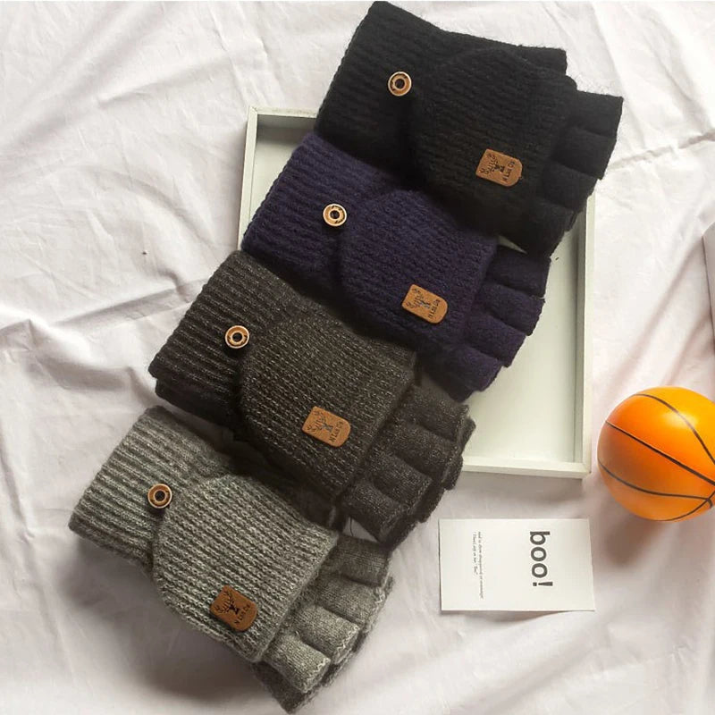 Zimowe rękawiczki dzianinowe bez palców z funkcją ekranu dotykowego unisex
