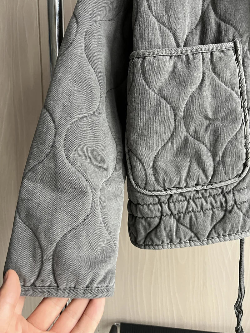 Kurtka Damska | Vintage Rayon Lenzing, Duży Kołnierz
