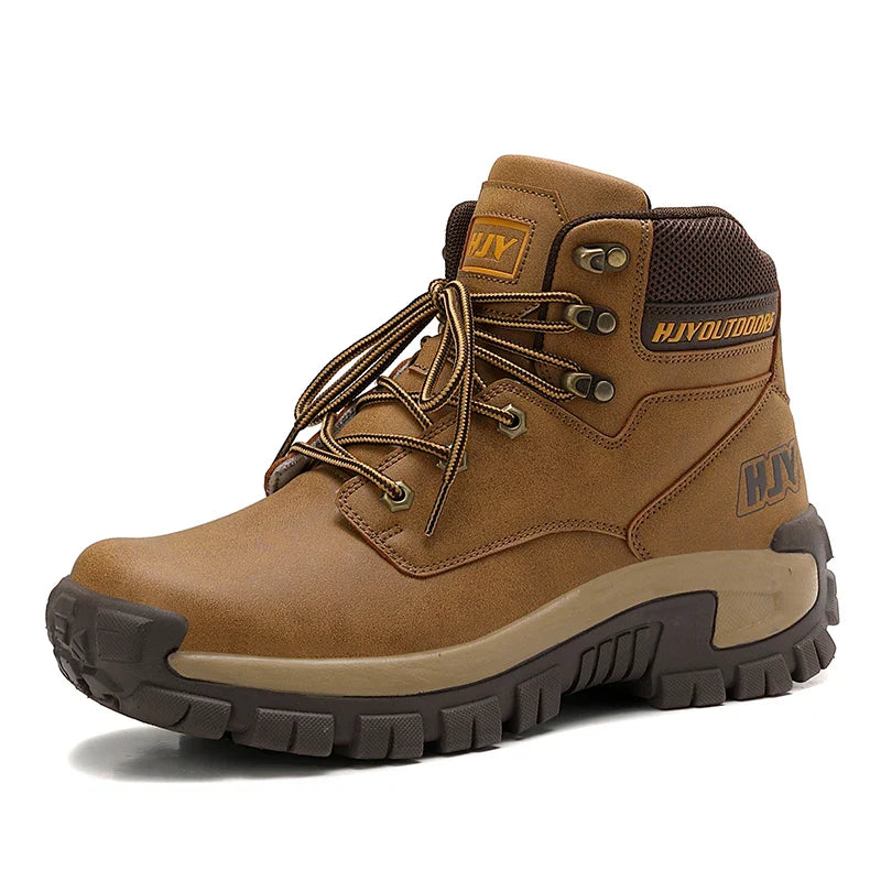 Męskie wysokie buty trekkingowe - antypoślizgowe - do pracy na zewnątrz