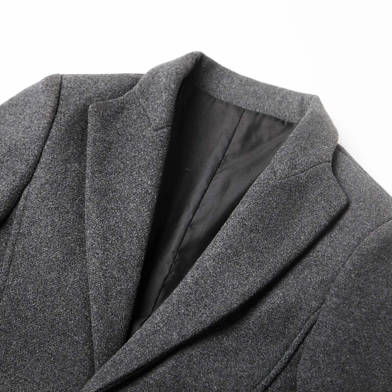Męski długi płaszcz slim fit z klasycznym kołnierzem