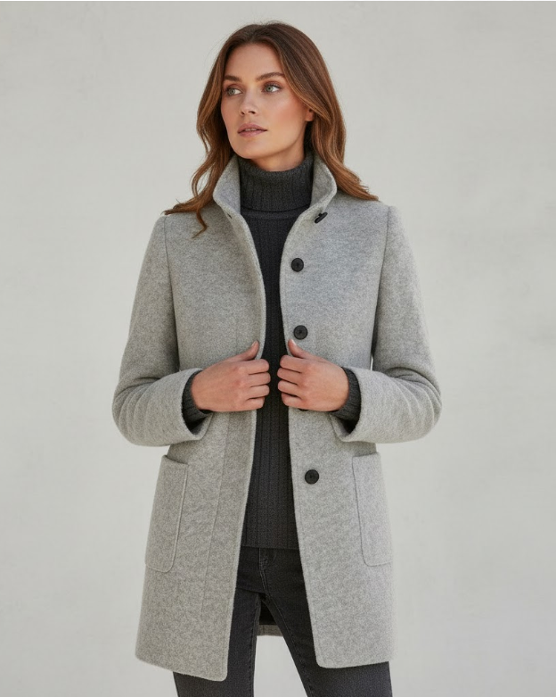 Płaszcz Damski | Klasyczny | Elegancki Fason z Guzikami