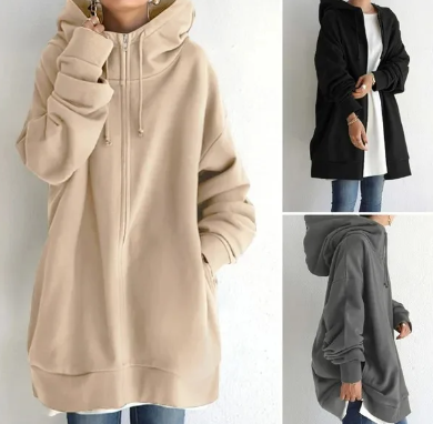 Vivano – Damski Hoodie z Zamkiem na Jesień/Zimę