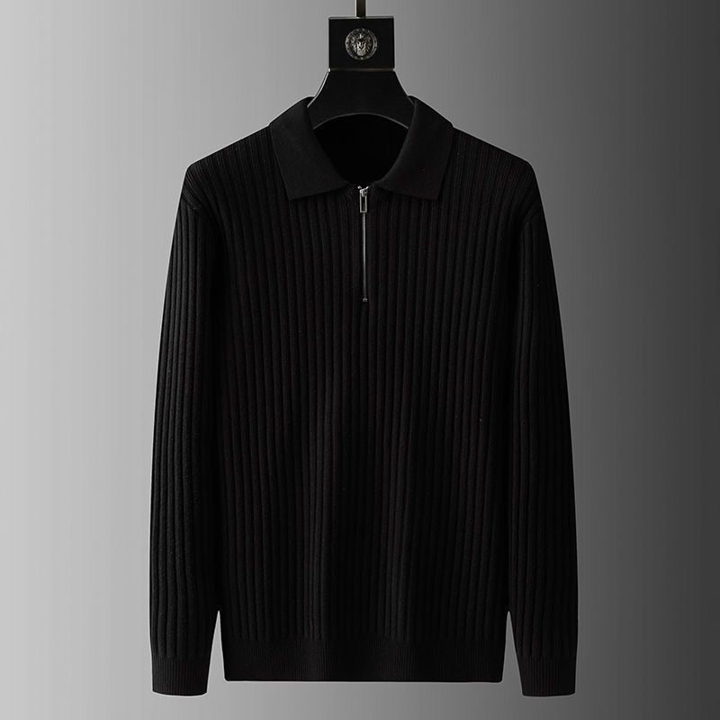 Premium Męski Sweter - Kołnierzyk Polo - Miękki - Komfortowy