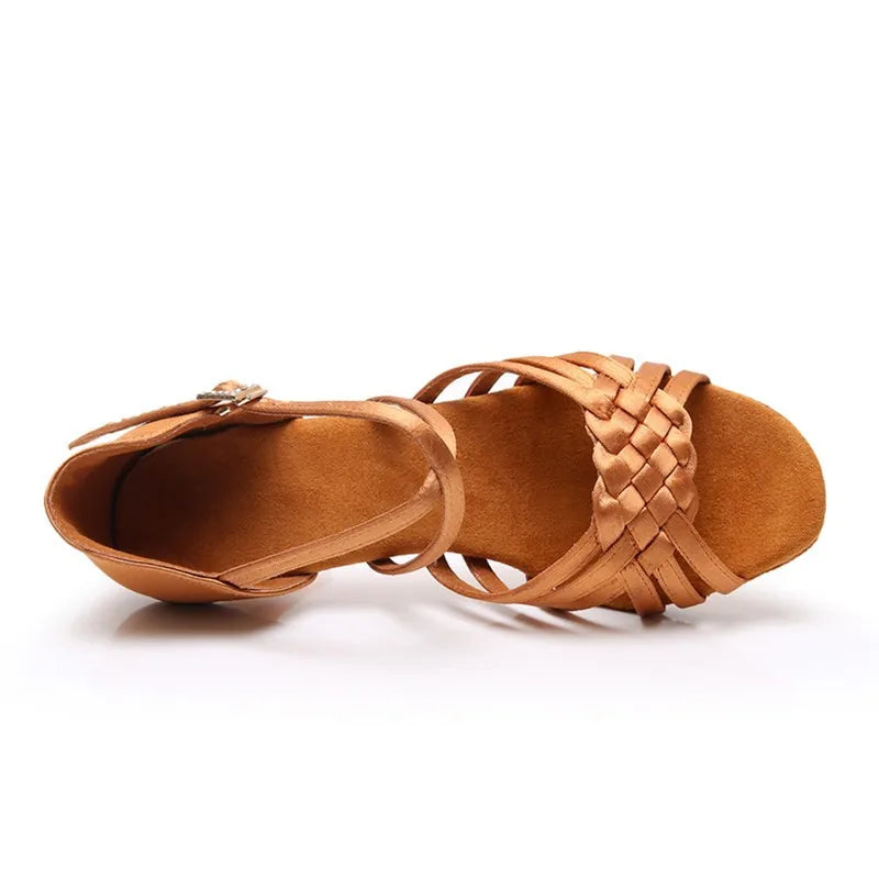 Buty do Tańca Łacińskiego | Damskie, z Cyrkoniami | Obcas 5,5 do 8,5 cm