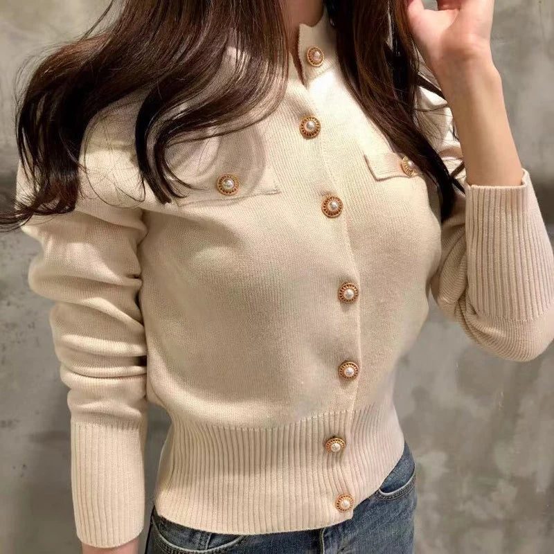 Sweter damski | Długi rękaw jesienna kurtka | Krótki casual